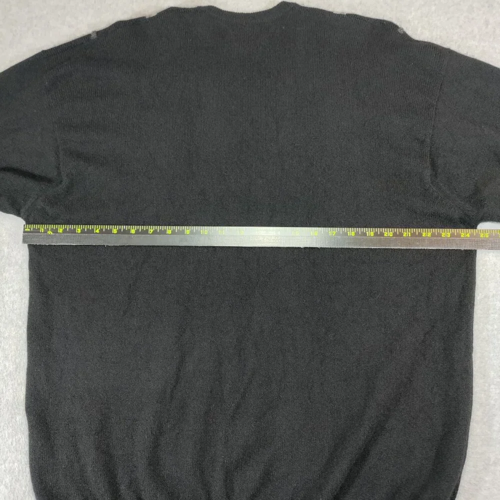 Maus & Hoffman Sweater Mens XL Black Argyle V-Nech Cashmere Pullover Scotland - Picture 5 of 6